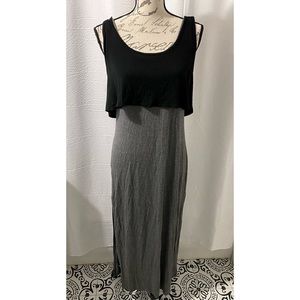 Forever 21 Gray and Black Maxi Dress